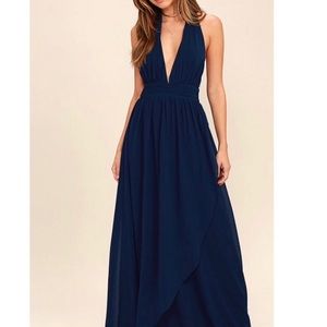 Lulu’s Stop and Stare Halter Maxi Dress
